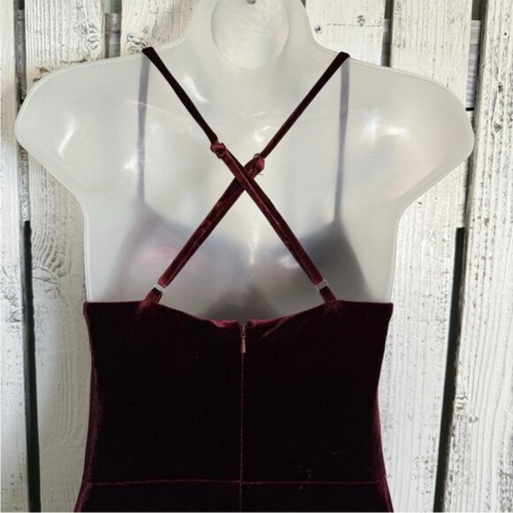 VTG Revelry Velvet Formal Dress Size 4 Maxi Red Goth Glam Y2K Vamp Whimsigoth - Picture 10 of 13